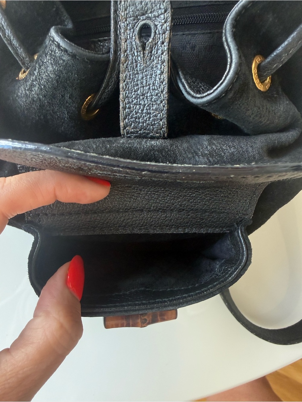 Gucci Mini Bamboo Suede Backpack - Picture 10 of 12